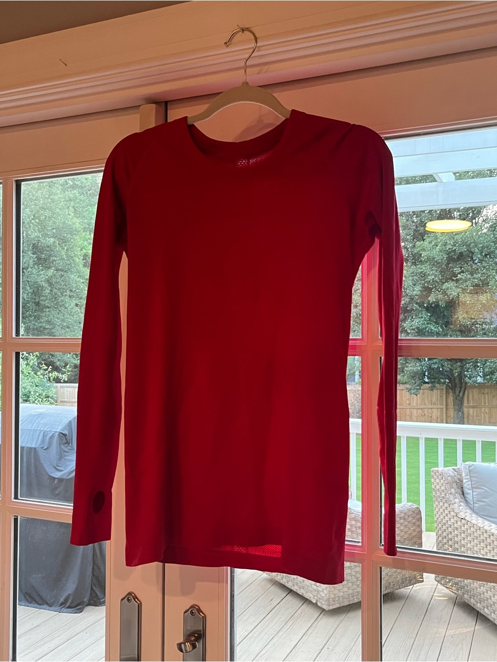 Lululemon Swiftly Tech Solid Red Long Sleeve Top